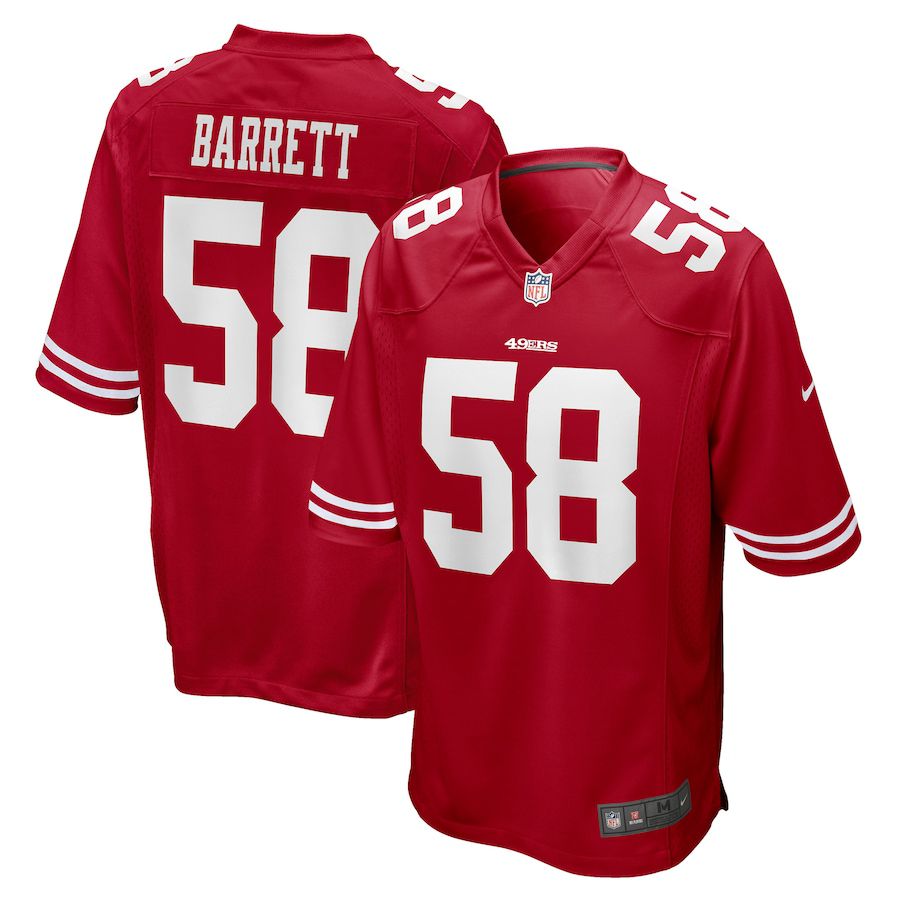 Men San Francisco 49ers #58 Alex Barrett Nike Scarlet Game NFL Jersey